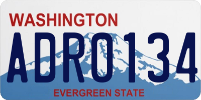 WA license plate ADR0134