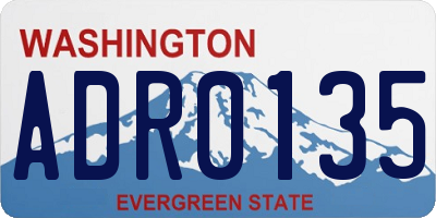 WA license plate ADR0135