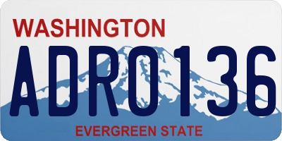 WA license plate ADR0136
