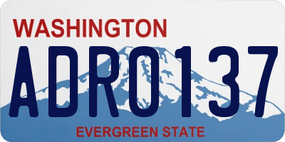 WA license plate ADR0137