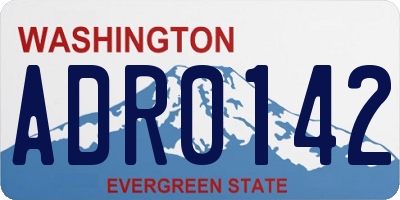 WA license plate ADR0142