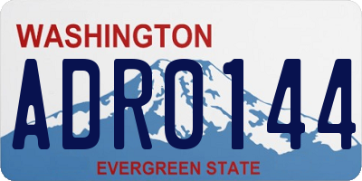 WA license plate ADR0144