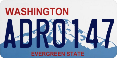 WA license plate ADR0147
