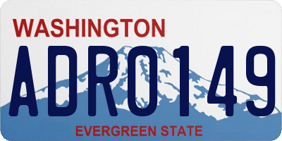 WA license plate ADR0149