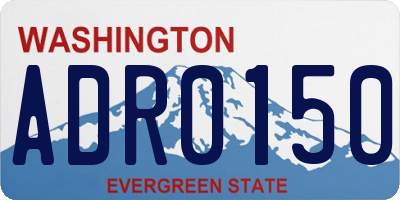 WA license plate ADR0150