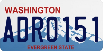 WA license plate ADR0151