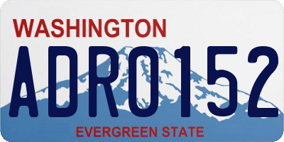 WA license plate ADR0152