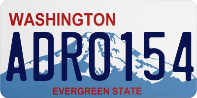 WA license plate ADR0154