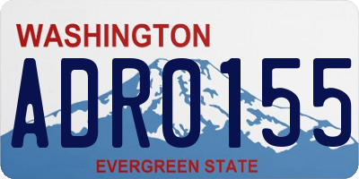 WA license plate ADR0155
