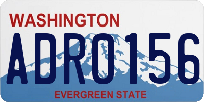 WA license plate ADR0156
