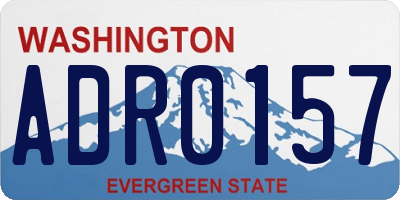 WA license plate ADR0157