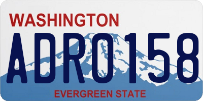 WA license plate ADR0158