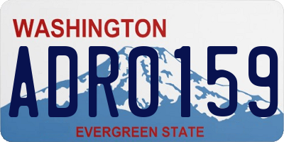 WA license plate ADR0159
