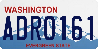 WA license plate ADR0161