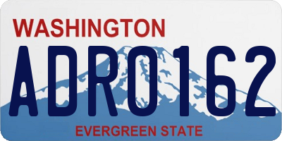 WA license plate ADR0162
