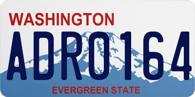 WA license plate ADR0164