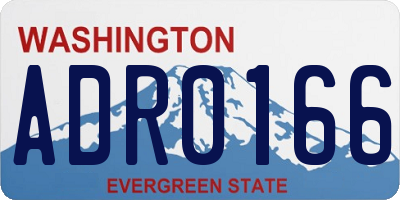 WA license plate ADR0166