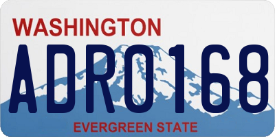 WA license plate ADR0168