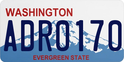 WA license plate ADR0170