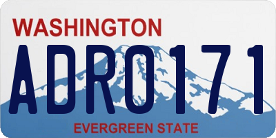WA license plate ADR0171