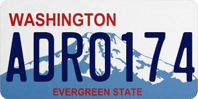 WA license plate ADR0174