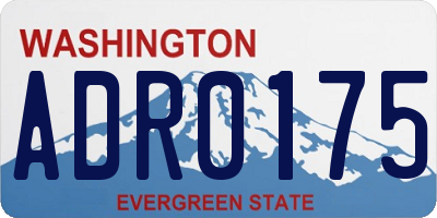 WA license plate ADR0175
