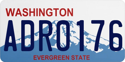 WA license plate ADR0176