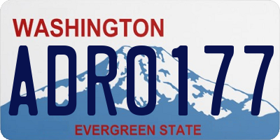 WA license plate ADR0177