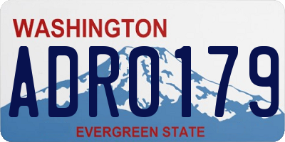 WA license plate ADR0179