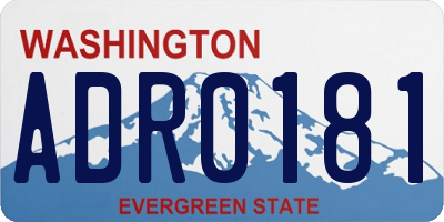 WA license plate ADR0181