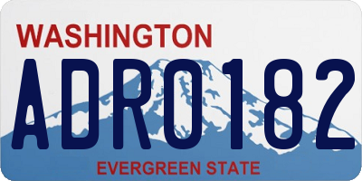 WA license plate ADR0182