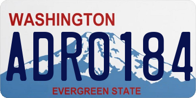WA license plate ADR0184