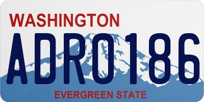 WA license plate ADR0186