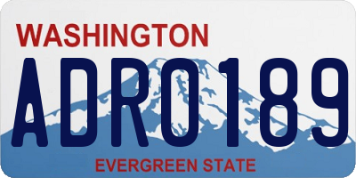 WA license plate ADR0189