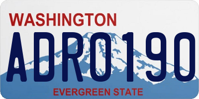 WA license plate ADR0190