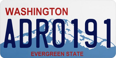 WA license plate ADR0191