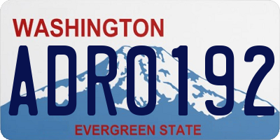 WA license plate ADR0192