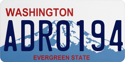 WA license plate ADR0194