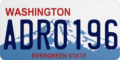 WA license plate ADR0196