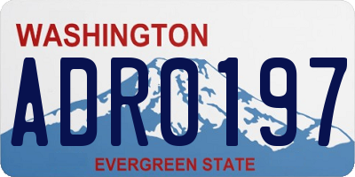 WA license plate ADR0197