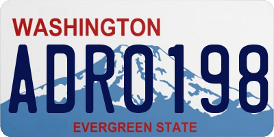 WA license plate ADR0198