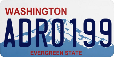 WA license plate ADR0199