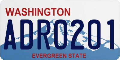 WA license plate ADR0201