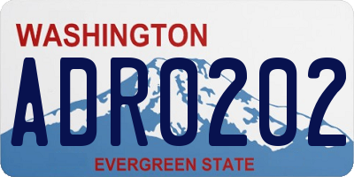 WA license plate ADR0202