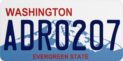WA license plate ADR0207