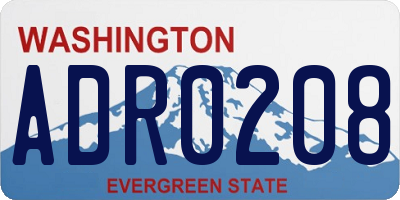 WA license plate ADR0208
