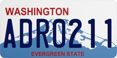 WA license plate ADR0211