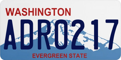 WA license plate ADR0217