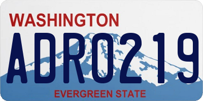WA license plate ADR0219