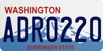 WA license plate ADR0220